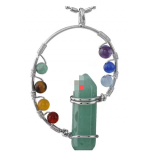 GP Point - Bi-point Gemstone Pendant with Chakra sphere (about 2 inch) - Several Stones Available